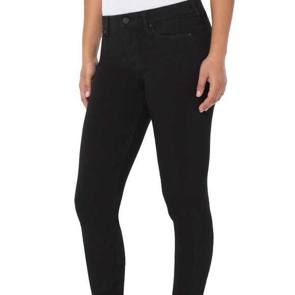 NWT Liverpool Abby Hi-Rise Ankle Silky Soft Long In Black Rinse - Picture 3 of 6